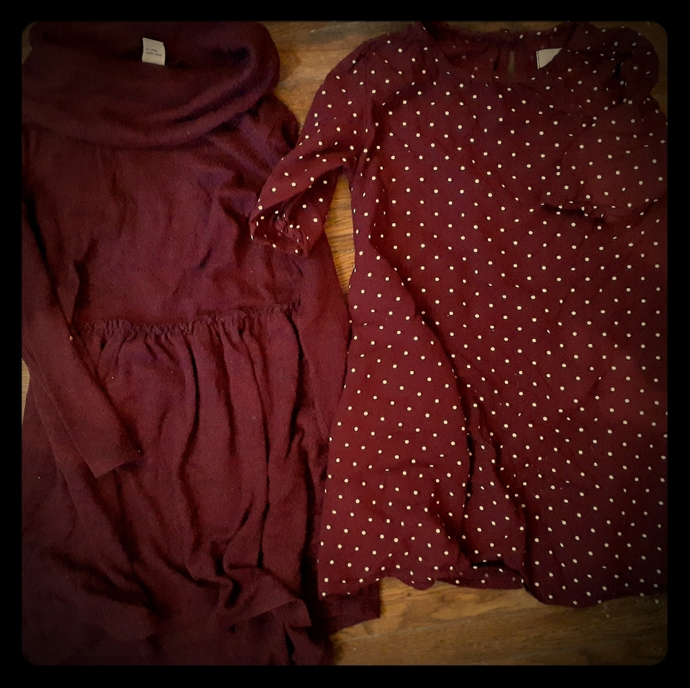 2 size 5t girl's old navy maroon dresses